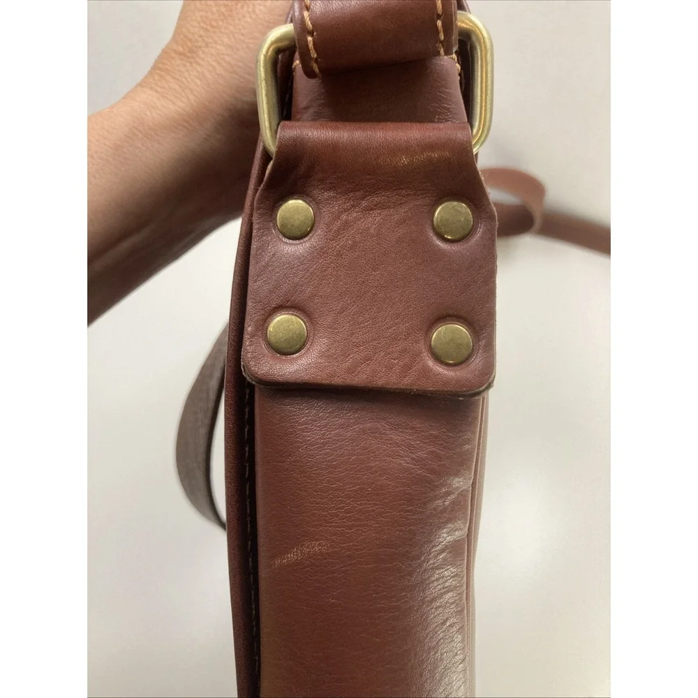 Vtg Italian‎ Leather Messenger Bag Crossbody Purse Commuter Handmade in Italy
